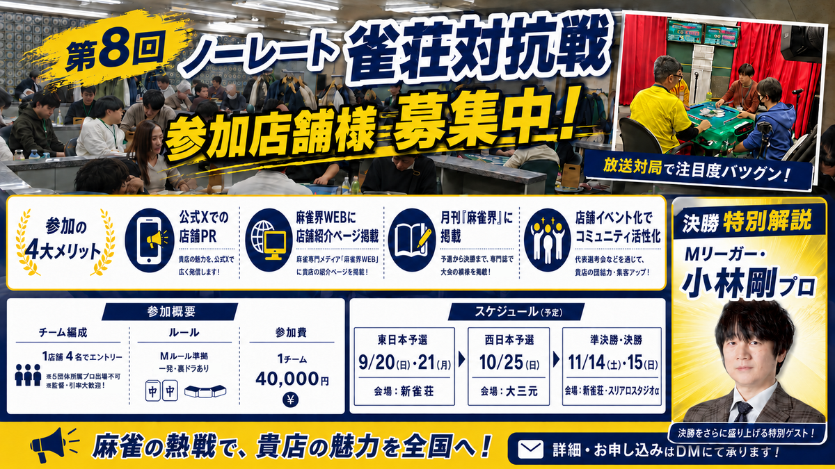 第8回ノーレート雀荘対抗戦