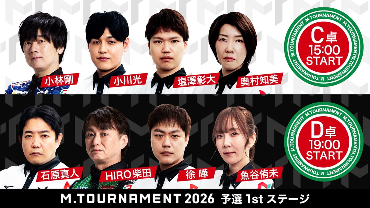 【Mトーナメント】1stステージC卓／最高位戦・塩澤彰大がデイリーダブルで圧倒！