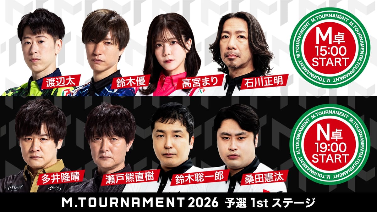 【Mトーナメント】1stステージM卓／太がデイリーダブルで圧巻の1位通過！