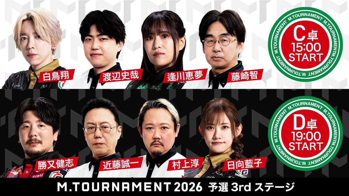 【Mトーナメント】3rdステージC卓／若獅子が奮迅！