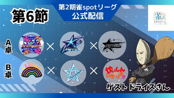 【雀spotリーグ】第6節も数え役満が炸裂！大連荘で14万点超えの特大トップも⁉